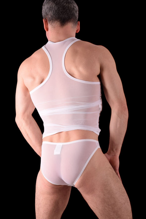 Small Private Structure Kit Tank Top + Briefs See-Thru White 3451-71