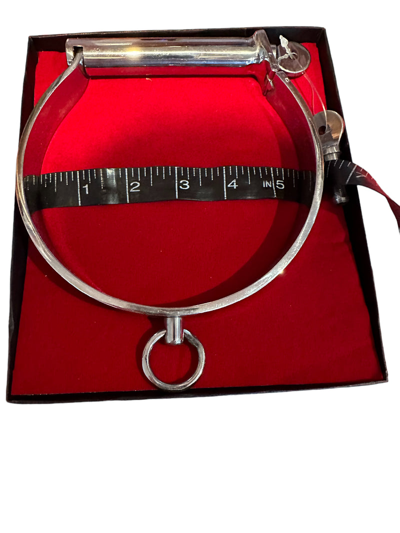 SMU Shiny Stainless Steel Medieval Rigid Collar 15.5in T1