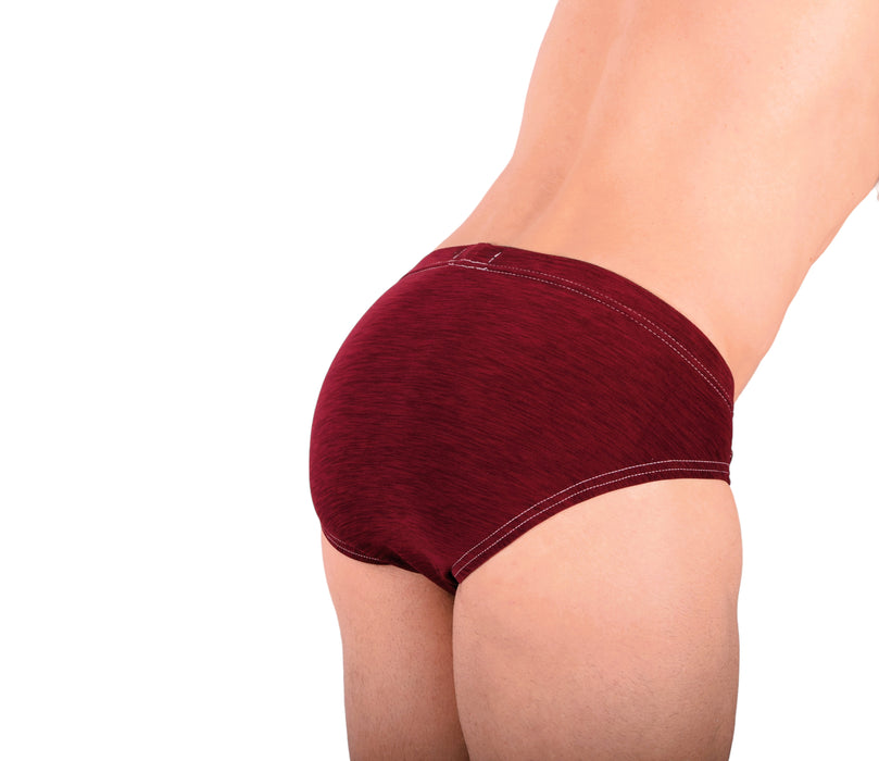 XS SMU Peekaboo Removable Leather Pouch Burgundy Brief H2