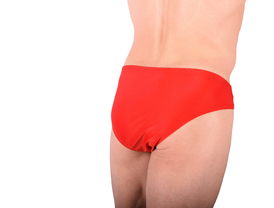 SMALL SMU Rave Peekaboo Removable Leather Pouch Brief Red H2