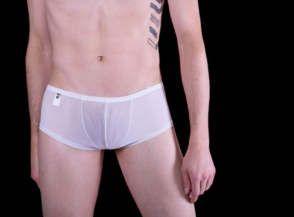 MOB Boxer Brief Sexy Erotic Underwear For Men Sheer White Mbl04 3