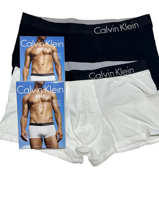 XL Calvin Klein Long Boxer Trunk Bold Collection Low-Rise Trunk Blanc 8902