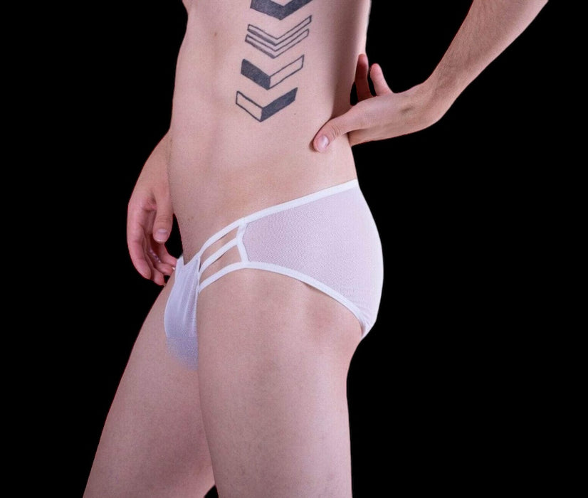 L/XL MOB EroticWear Super Sexy Mens Underwear Side Way Mesh white MBL33 3
