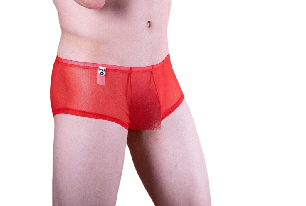MALEBASIC By MOB Eroticwear Sexy Boxer For Mens Gay Sheer Red MBL04 3