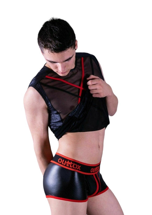 Outtox By Maskulo Open Rear Boxer Trunk Wrapped Fetish Red TR141-10 4