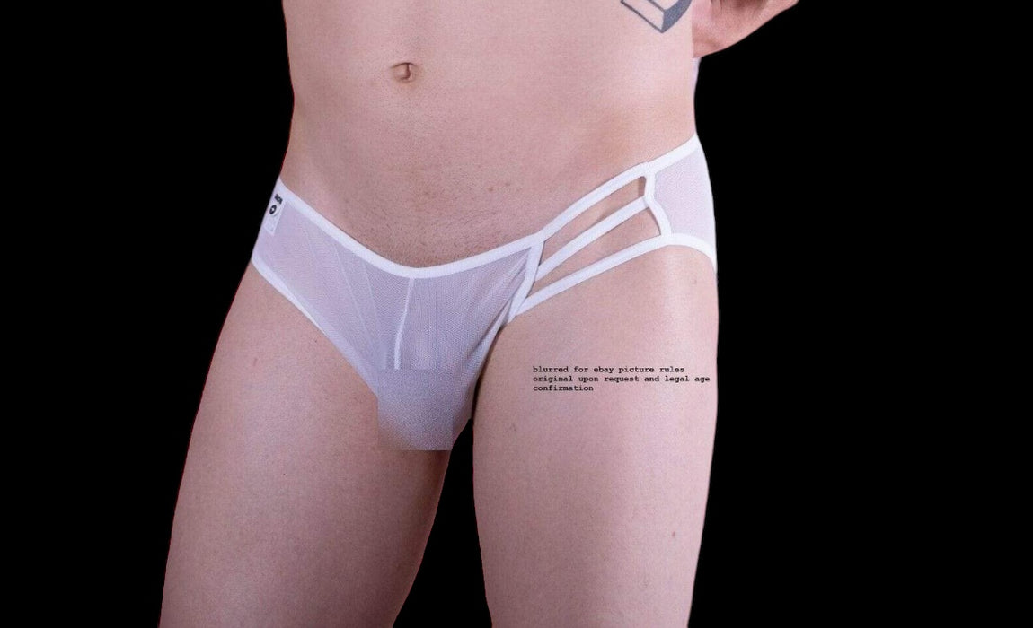 L/XL MOB EroticWear Super Sexy Mens Underwear Side Way Mesh white MBL33 3