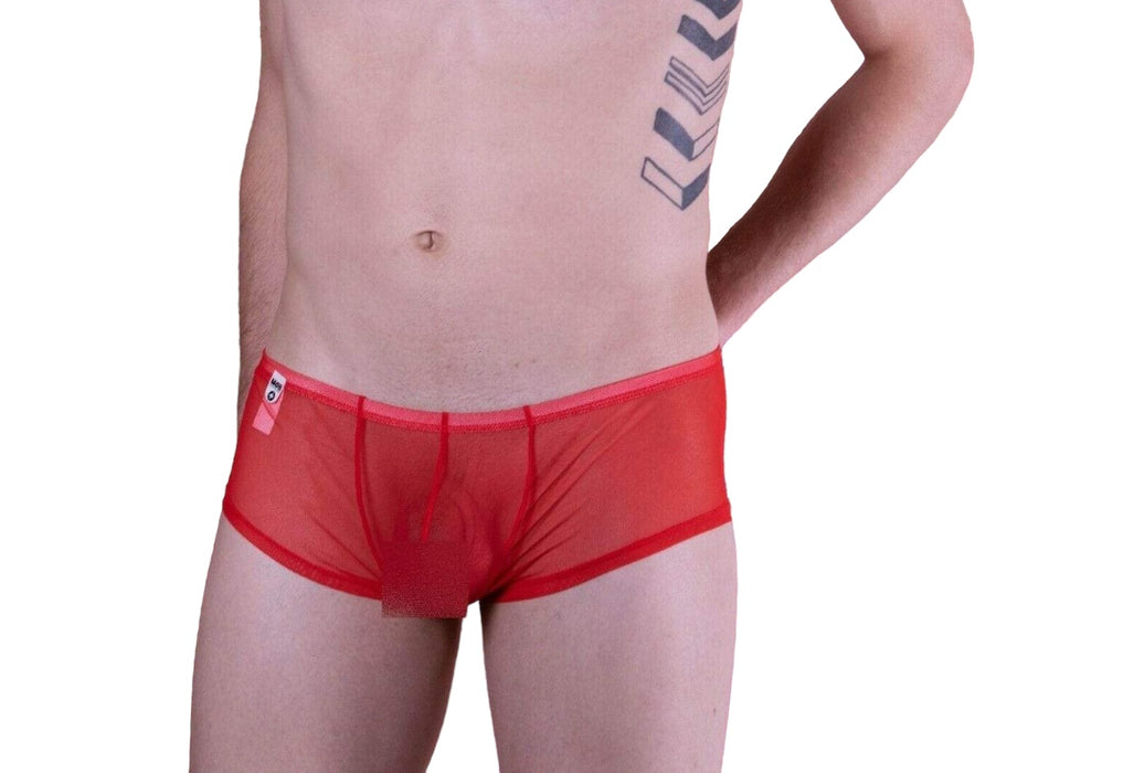 MALEBASIC By MOB Eroticwear Boxer sexy pour homme Gay Sheer Rouge MBL04 3