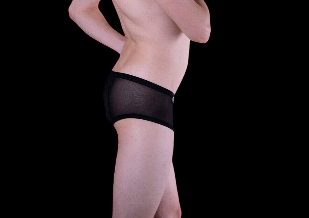 MALEBASICS MOB Boxer Hip Brief Sous-vêtements érotiques sexy Noir transparent MBL04 3