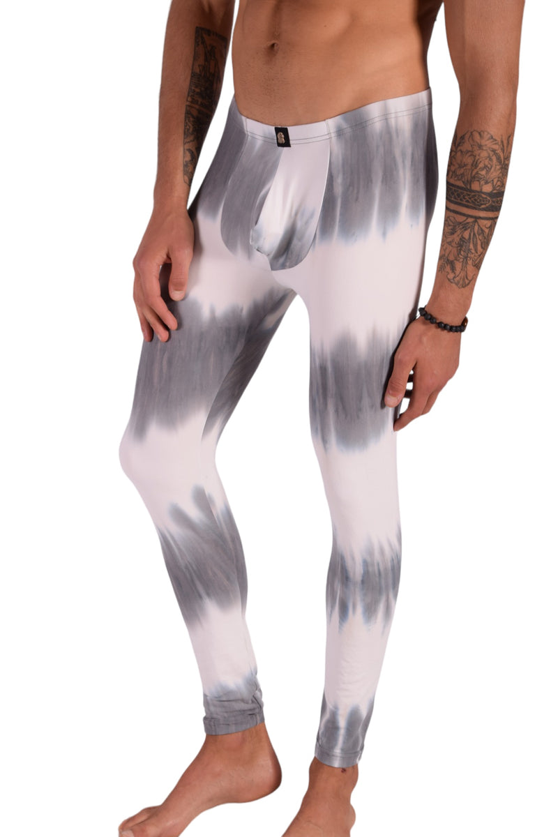 SMU Mens Legging Tight Fit Grey Artistic Printed S/M 12564 MX8