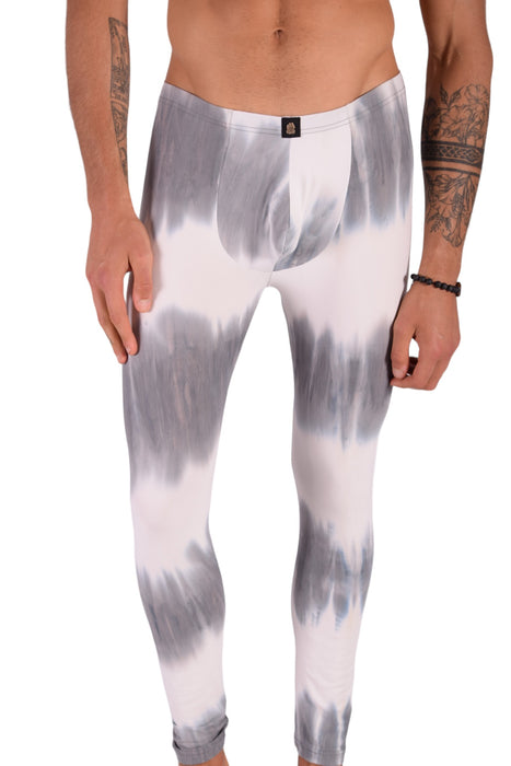 SMU Mens Legging Tight Fit Grey Artistic Printed S/M 12564 MX8