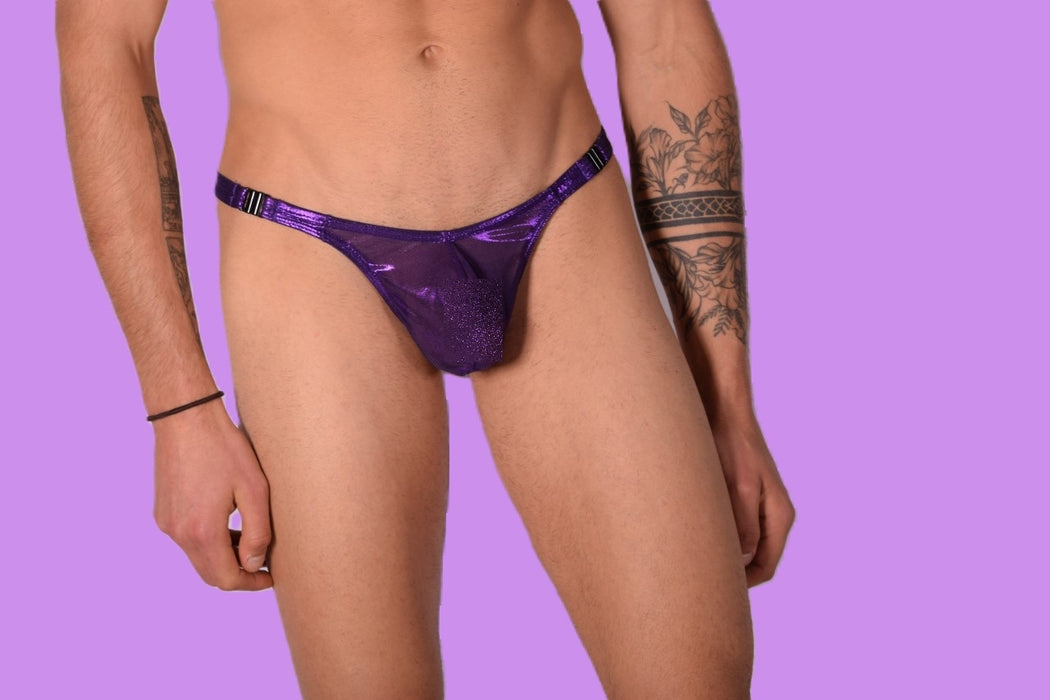 S/M SMU Mens Underwear Thong Sheer Snaps 33328 MX11
