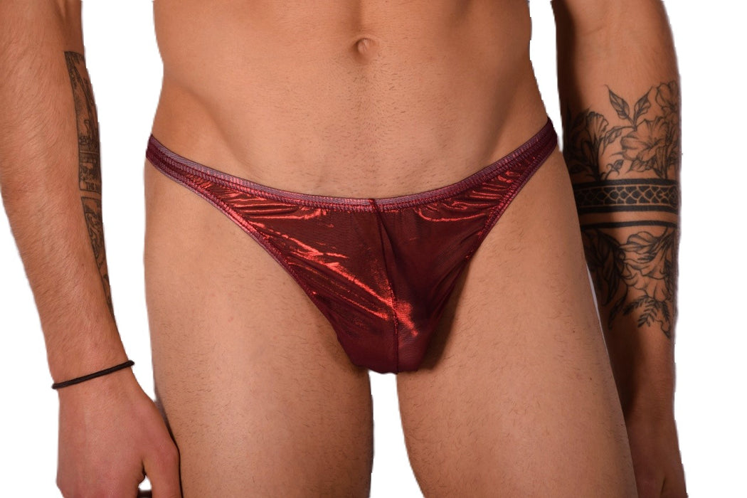 S/M SMU Mens Underwear Thong Sheer Red 33338 MX11