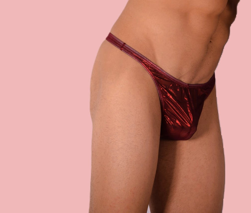 S/M SMU Mens Underwear Thong Sheer Red 33338 MX11