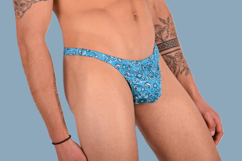 S/M SMU Sous-vêtements Homme String Imprimé Aqua Chaud 33359 MX11