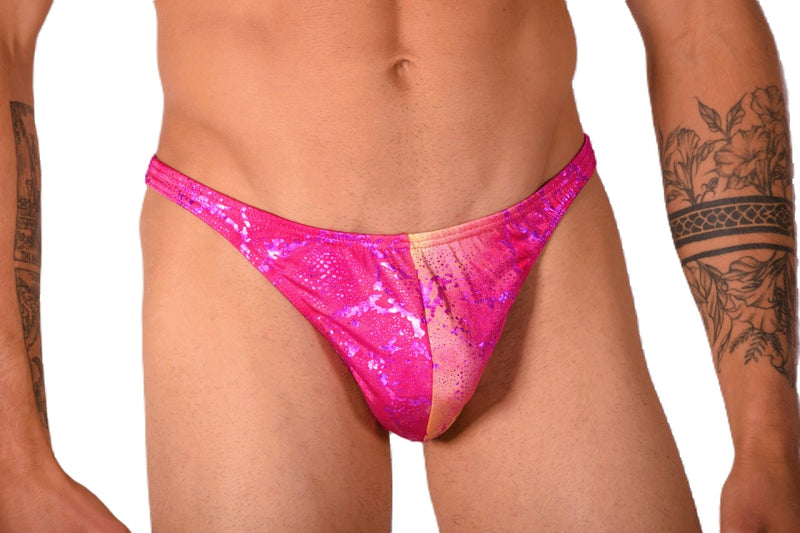 XS/S SMU Mens Super Soft Pink Flash Thong 33393 MX11