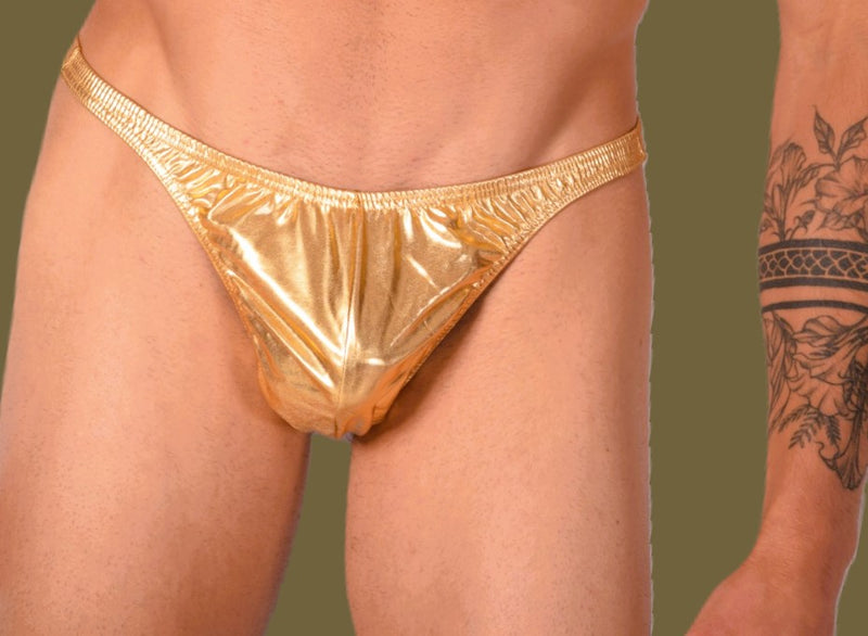 XS/S SMU Mens Hot Gold Flash Thong 33400 MX11