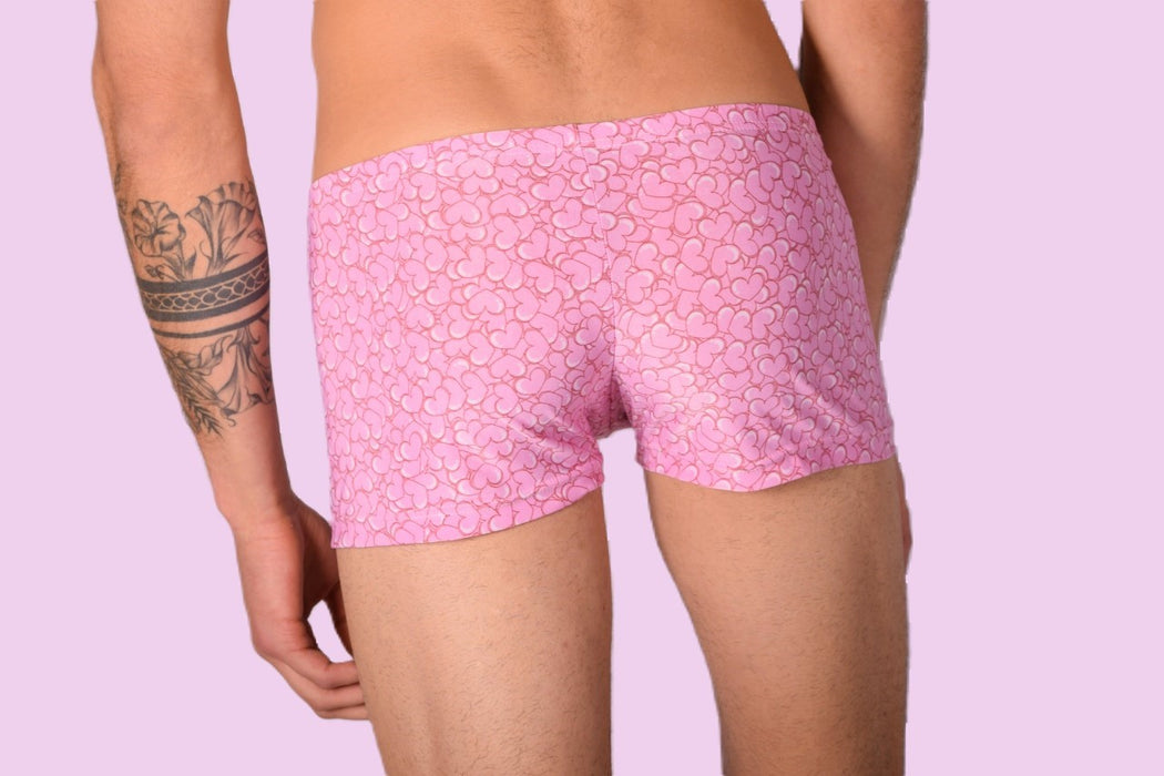 XS/S SMU Mens Hipster Pink Hearts 43109 MX12
