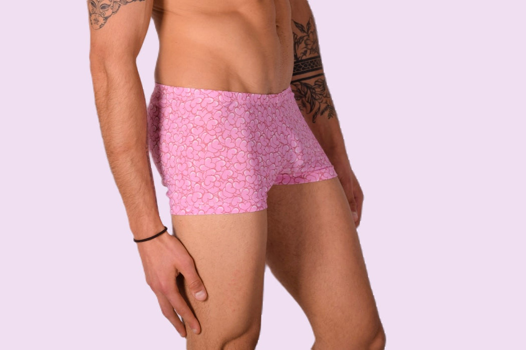 XS/S SMU Mens Hipster Pink Hearts 43109 MX12