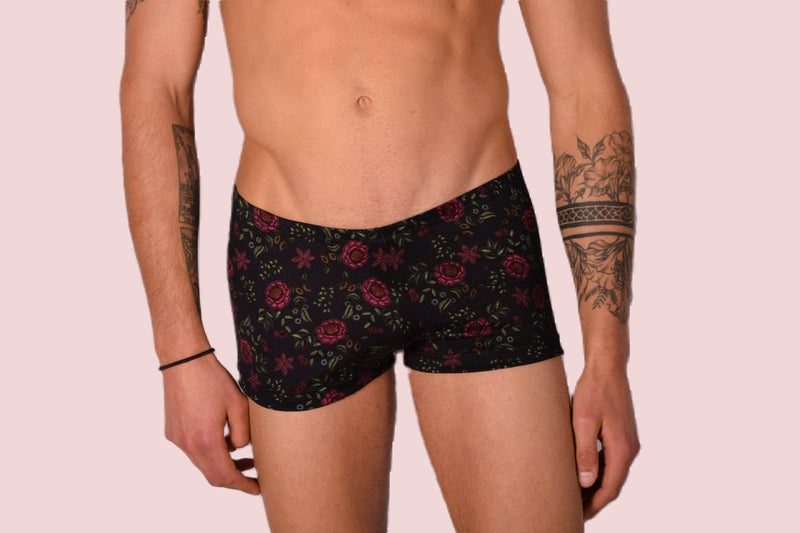 XS/S SMU Sous-vêtements hipster pour hommes Roses noires 43111 MX12