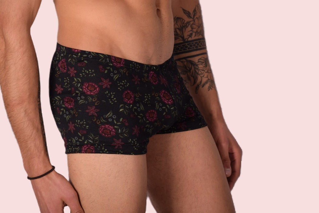 XS/S SMU Mens Hipster Underwear Black Roses 43111 MX12