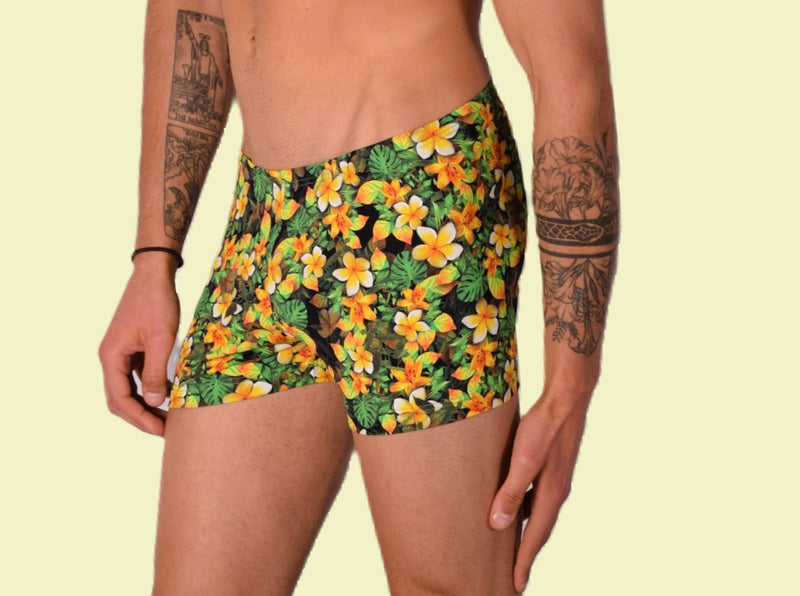 XS/S SMU Mens Swim Hipster Underwear FLOWERS 43130 MX12