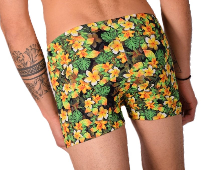 XS/S SMU Mens Swim Hipster Underwear FLOWERS 43130 MX12
