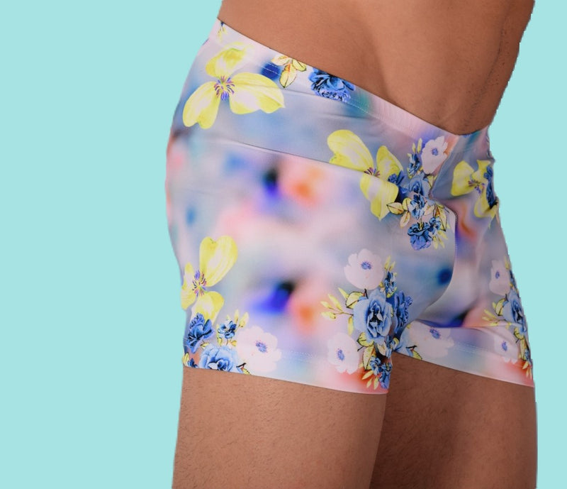 XS/S SMU Mens Swim Hipster Underwear Flowers 43139 MX12