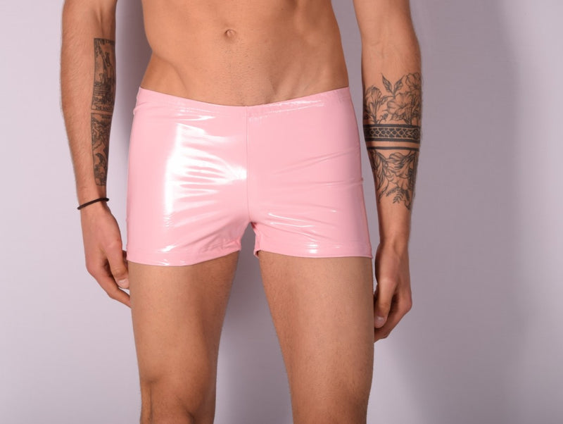 XS/S SMU Mens Faux Leather Look  Hipster Underwear Pastel Pink 43153 MX12