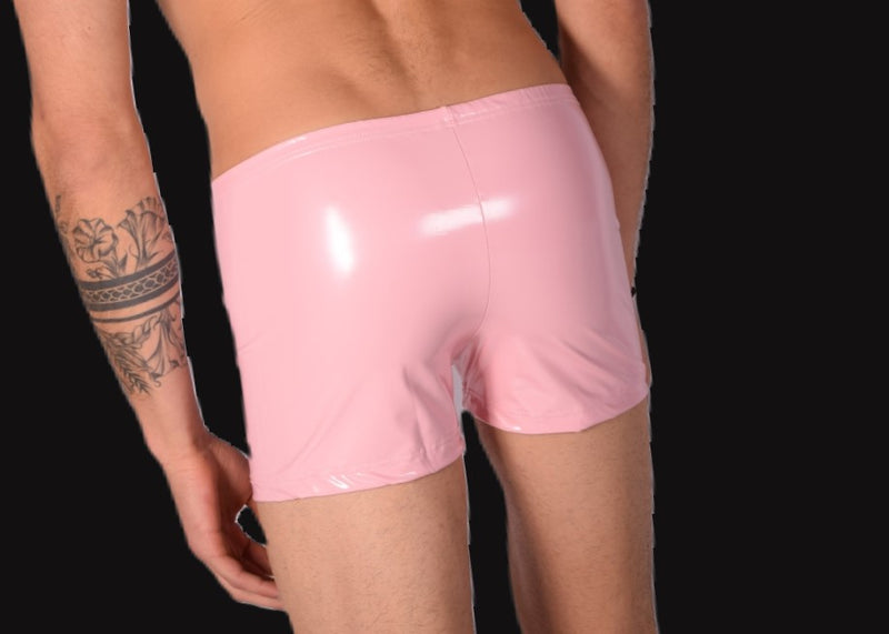 XS/S SMU Mens Faux Leather Look  Hipster Underwear Pastel Pink 43153 MX12