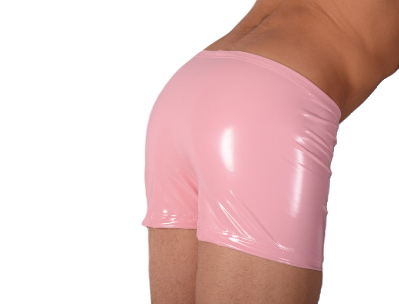 XS/S SMU Mens Faux Leather Look  Hipster Underwear Pastel Pink 43153 MX12