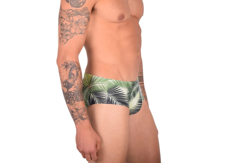 Marcuse Havana Swim-Trunk Tropics Swimsuit Italian Fabric Green 8517 3