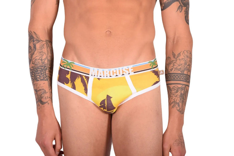 Marcuse Slip Ibiza Sunset Classique Bande Élastique Fashion Slip Jaune 5415 4