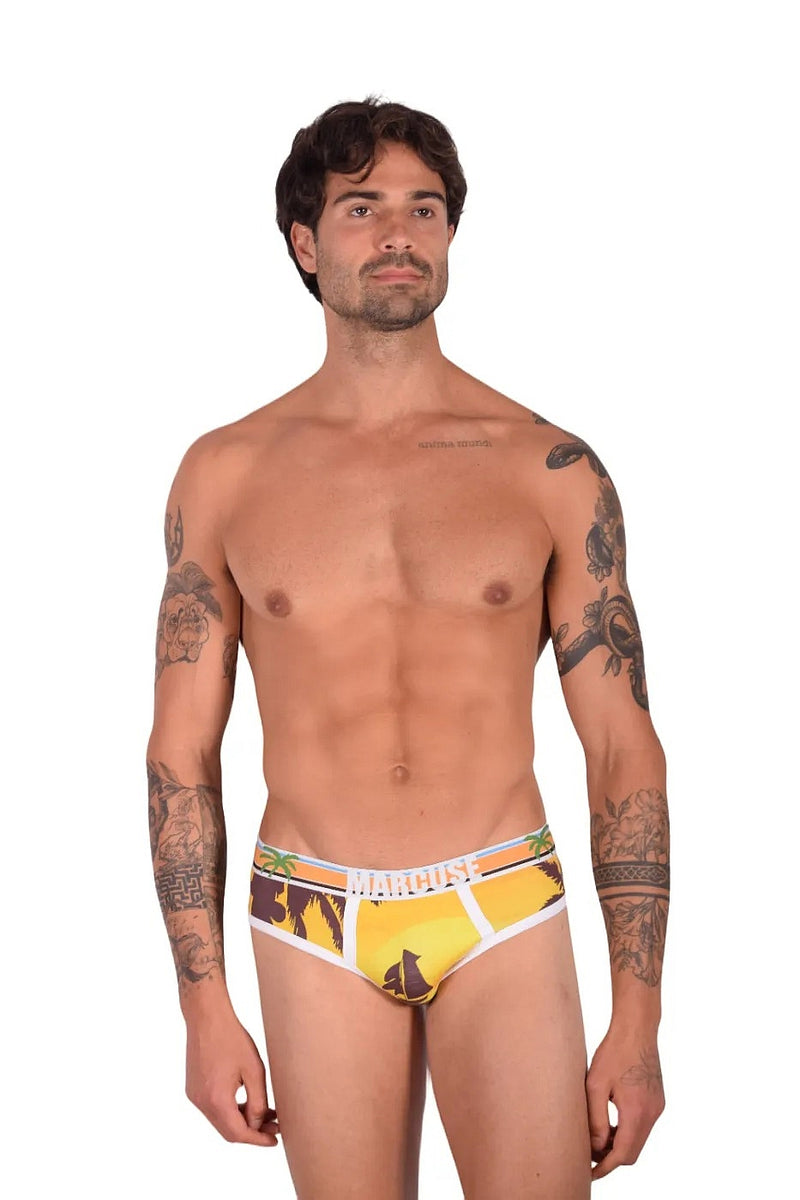 Marcuse Slip Ibiza Sunset Classique Bande Élastique Fashion Slip Jaune 5415 4