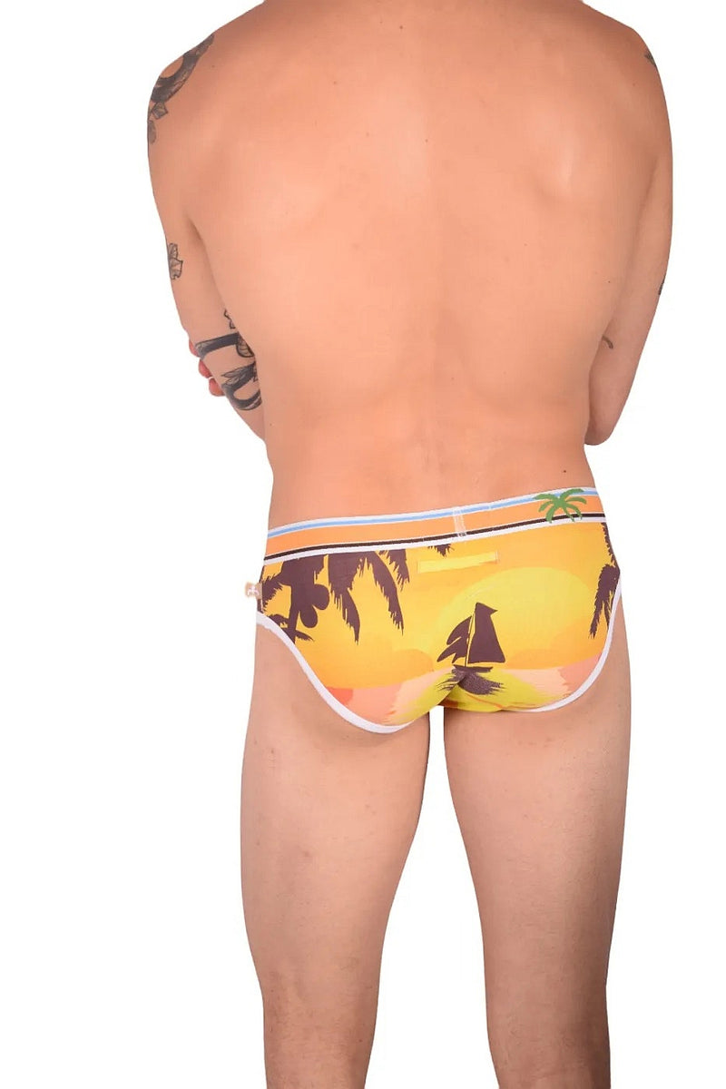 Marcuse Slip Ibiza Sunset Classique Bande Élastique Fashion Slip Jaune 5415 4