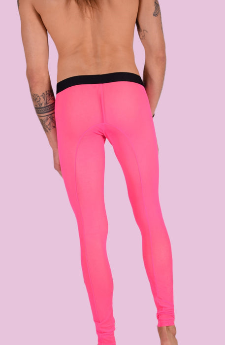 Malebasics MOB Mesh Tights Sheer Legging Hot Pink MBL63 10