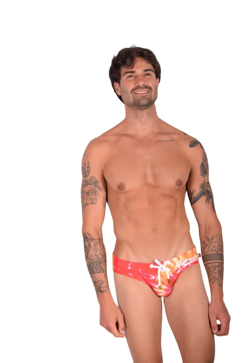 Marcuse Paradise Swim Briefs Orange Tie Dye 1