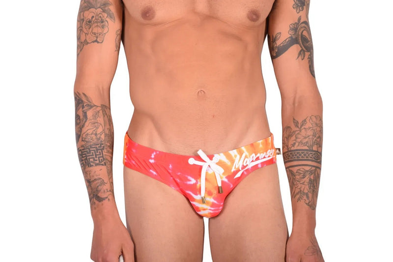 Marcuse Paradise Swim Briefs Orange Tie Dye 1