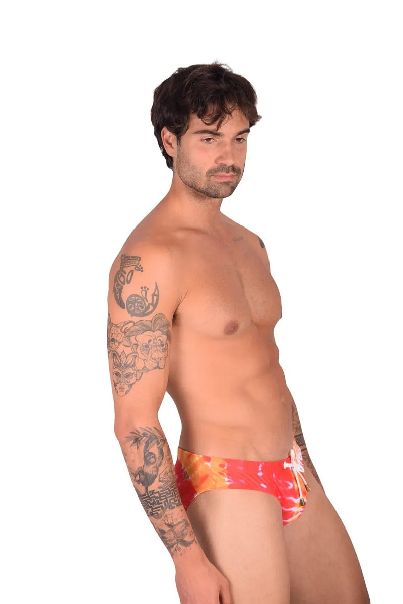 Marcuse Paradise Swim Briefs Orange Tie Dye 1