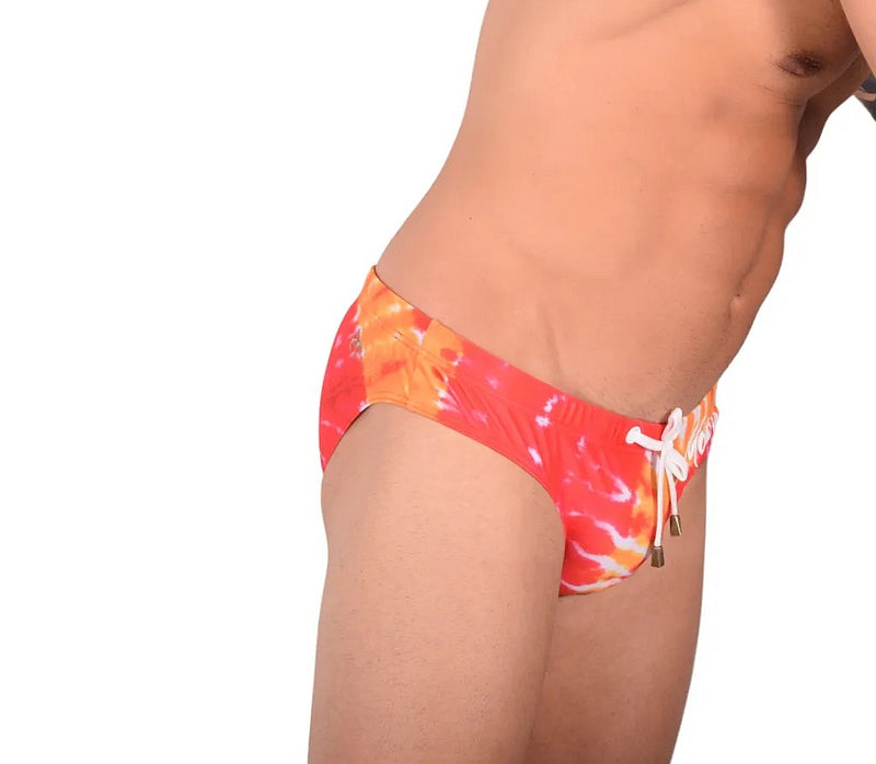 Marcuse Paradise Swim Briefs Orange Tie Dye 1
