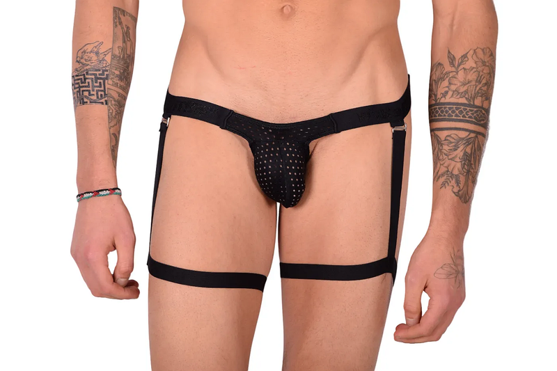 PIKANTE Seductive Brief With Extra Straps Silky Stretchy Briefs Black 0499 1