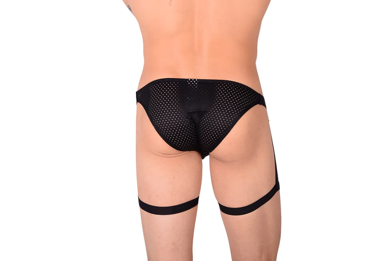 PIKANTE Seductive Brief With Extra Straps Silky Stretchy Briefs Black 0499 1