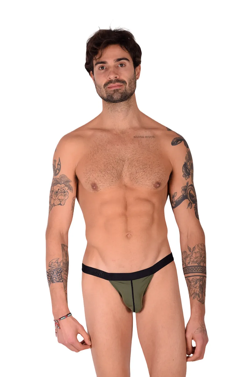 PIKANTE Virgin Bikini Briefs Sexy Back Opening Brief Green 0840 1