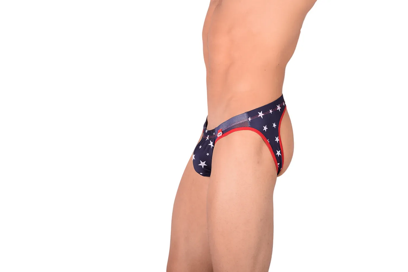 PIKANTE Star Jock Style Ultra Bas Jock Couverture Minimale Bleu Foncé 0827 3