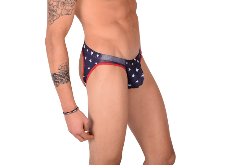 PIKANTE Star Jock Style Ultra Bas Jock Couverture Minimale Bleu Foncé 0827 3