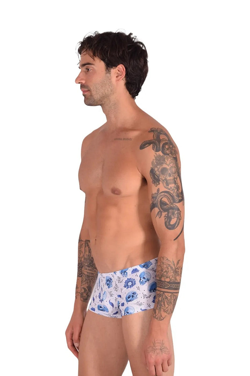 SMU Skulls Mini Boxer Brief Sporty Cut White P01005 H42