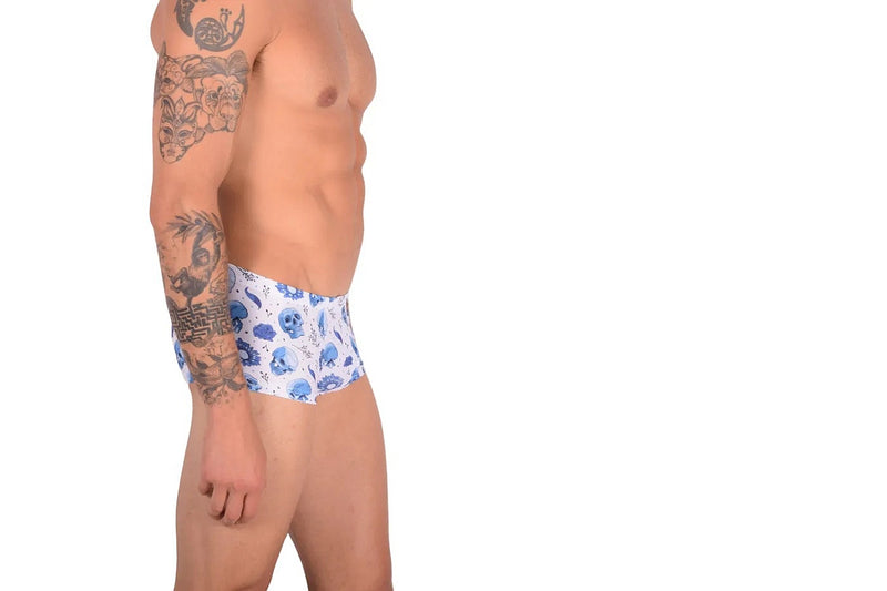 SMU Skulls Mini Boxer Brief Sporty Cut White P01005 H42
