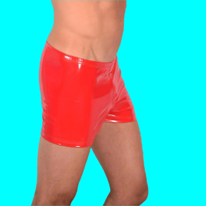 Small SMU Boxer Short Walk Around Vinyl Shorts Red 33492 MX13