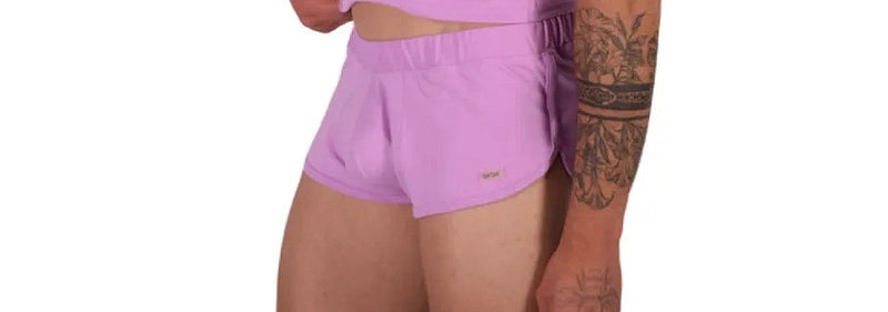 SUKREW Shorts Loose-Fit Runner Short With Contoured Pouch in Pale Magenta 4