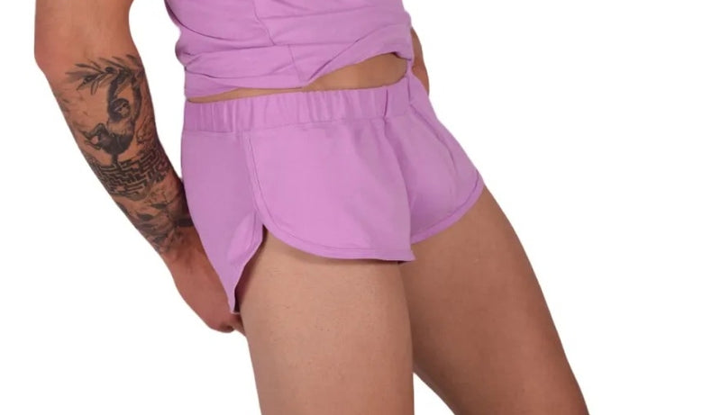 SUKREW Shorts Loose-Fit Runner Short With Contoured Pouch in Pale Magenta 4