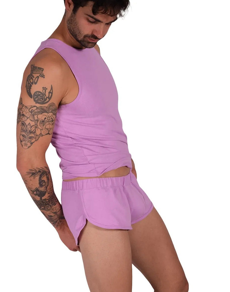 SUKREW Shorts Loose-Fit Runner Short With Contoured Pouch in Pale Magenta 4
